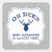 OH DEERバック赤ちゃんシャワーのお願い/封筒用シール スクエアシール (正面)