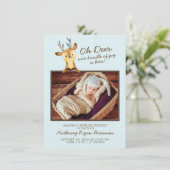 Oh Deer男の赤ちゃん写真誕生発表 案内状 (スタンド正面)