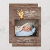 Oh Deer男の赤ちゃん写真誕生発表 案内状 (正面/裏面)