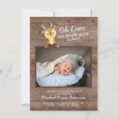 Oh Deer男の赤ちゃん写真誕生発表 案内状 (正面)