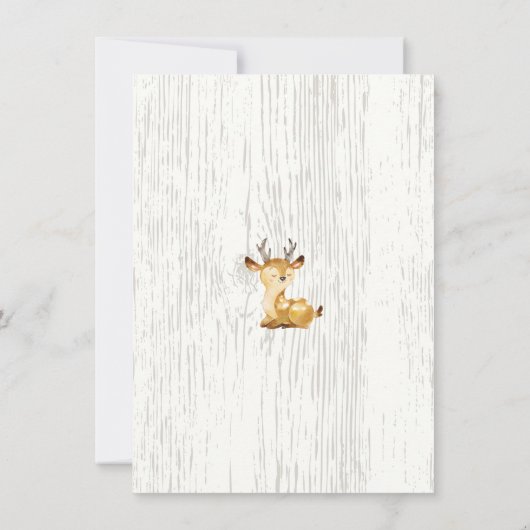Oh Deer男の赤ちゃん写真誕生発表 案内状 (裏面)