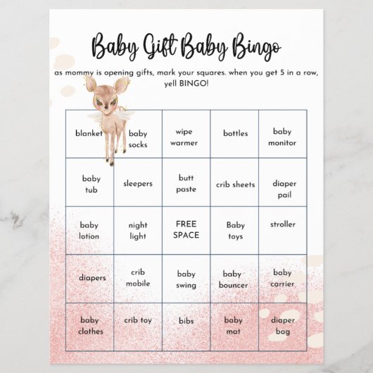 Oh Deer私たちは赤ちゃんシャワーゲームを持っている チラシ (正面)