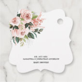 Oh Deer赤ちゃんシャワー水の色フローラありがとう フェイバータグ (裏面)