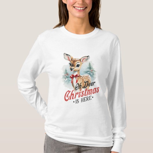 Oh Deer クリスマスがやってきた Tシャツ (正面)