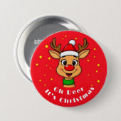 Oh Deer クリスマスボタン 缶バッジ (正面&裏面)