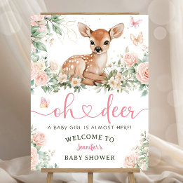 Oh Deer ベビーシャワーのウェルカムサイン フォームボード