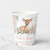 Oh Deer ベビーシャワー 女の子 ピンク 紙コップ (裏面)