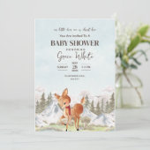  Oh Deer 冬のベビーシャワー ウッドランドベビーシャワー  招待状 (スタンド正面)