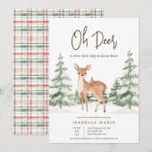 Oh Deer 冬のベビーシャワー 招待状 (正面/裏面)