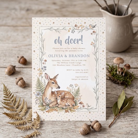 Oh Deer 森のベビーシャワー 招待状