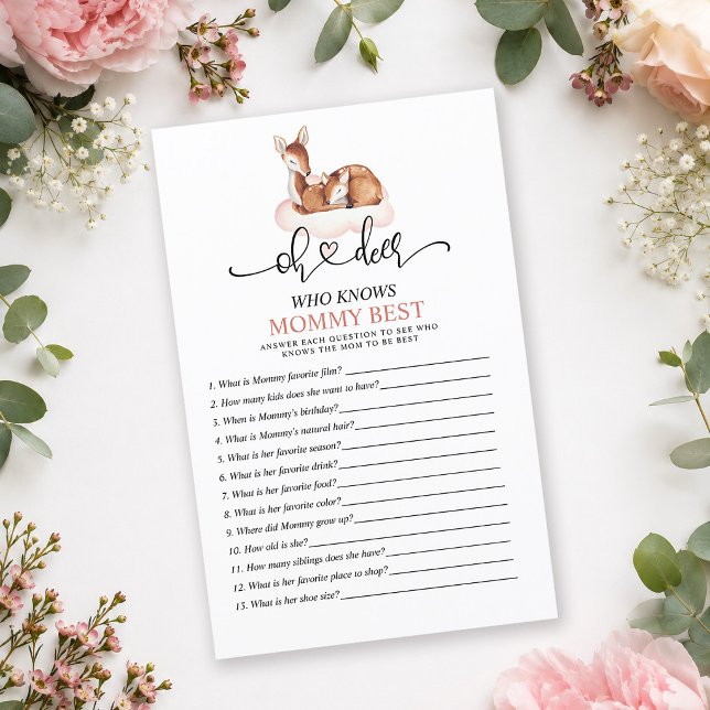 Oh Deer 森のママベストを知っているのは誰？ベビーゲーム (Keep your guests laughing and connecting with a touch of sweet, charm with this shower game.)