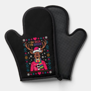 Oh Deer 私はクィア LGBT LGBTQ ゲイ プライド クリスマスセーター 鍋つかみ