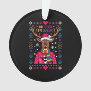 Oh Deer 私はクィア LGBT LGBTQ ゲイ プライド クリスマス ウケグサ オーナメント