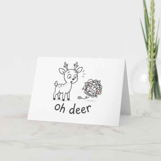 Oh Deer - 面白いクリスマスカード シーズンカード (正面)