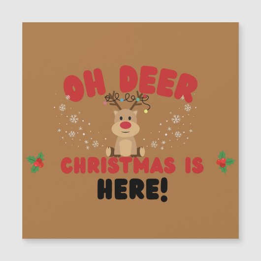 Oh Deer – 面白いトナカイのクリスマスカード (正面)
