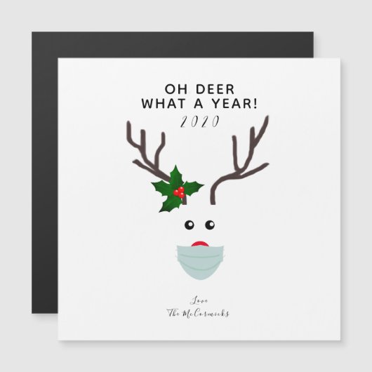 Oh Deer 2020クリスマストナカイ着用顔マスク (正面/裏面)