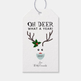 Oh Deer 2021クリスマストナカイ着用顔マスク ギフトタグ