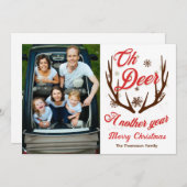 Oh Deer a Nother Yearクリスマス 招待状 (正面/裏面)
