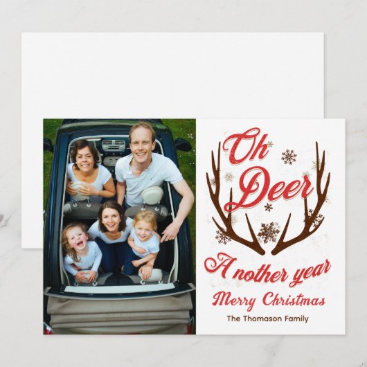 Oh Deer a Nother Yearクリスマス 招待状 (正面/裏面)