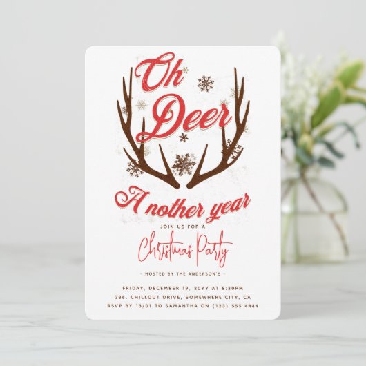 Oh Deer a Nother Yearクリスマス 招待状 (スタンド正面)