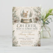 Oh Deer Baby Is Almost Here 森のベビーシャワー 招待状 (スタンド正面)