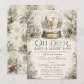 Oh Deer Baby Is Almost Here 森のベビーシャワー 招待状 (正面/裏面)