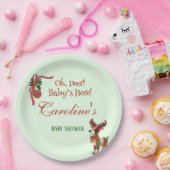 Oh, Deer! Baby’s Here! – クリスマスベビーシャワー ペーパープレート (パーティー)