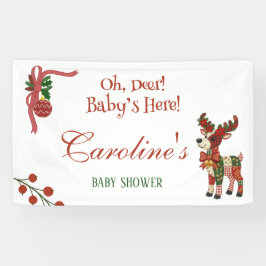 Oh, Deer! Baby’s Here! – クリスマスベビーシャワー 横断幕