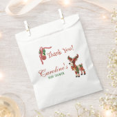 Oh, Deer! Baby’s Here! – Christmas Baby Shower フェイバーバッグ (クリップ留めされた状態)