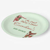 Oh, Deer! Baby’s Here! – Christmas Baby Shower ペーパープレート (アングル)