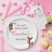 Oh, Deer! Baby’s Here! – Christmas Baby Shower ペーパープレート (パーティー)