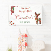 Oh, Deer! Baby’s Here! – Christmas Baby Shower 横断幕 (インサイチュ)