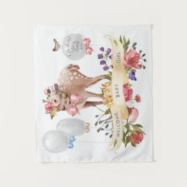 Oh Deer Baby Shower背景 タペストリー