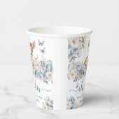 Oh Deer Baby Shower Boy Dusty Blue  紙コップ (右)