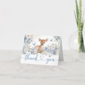 Oh Deer Baby Shower Boy Folded Thank You Card サンキューカード (正面)