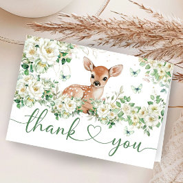 Oh Deer Baby Shower Folded Thank You Card サンキューカード
