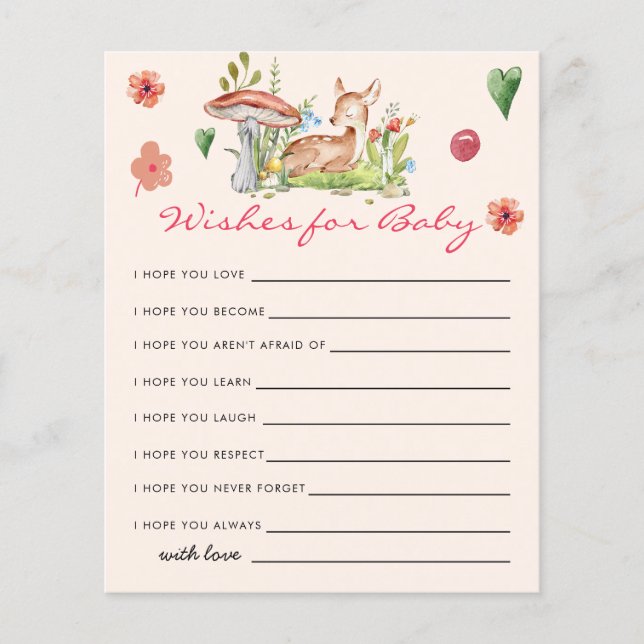 Oh Deer Baby Shower Gameベビー・カード (正面)