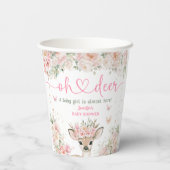 Oh Deer Baby Shower Girl Blush Pink  紙コップ (裏面)