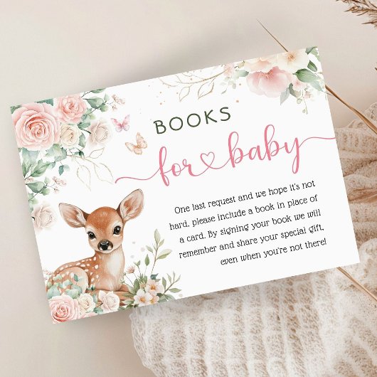 Oh Deer Baby Shower Girl Books forベビー エンクロージャーカード