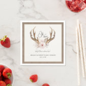 Oh Deer Baby Shower Napkins - Woodlandフローラ スタンダードカクテルナプキン (インサイチュ)