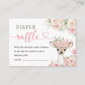 Oh Deer Baby Shower Pink Diaper Raffle  エンクロージャーカード (正面)