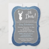 Oh Deer Buck Gray and Denim Boy Baby Shower 招待状 (正面)