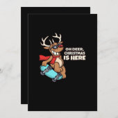 Oh Deer Christmas Celebration Holiday Design シーズンカード (正面/裏面)