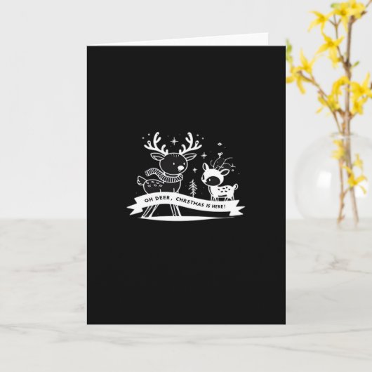 Oh Deer Christmas Celebration Holiday Style カード (黄色い花)