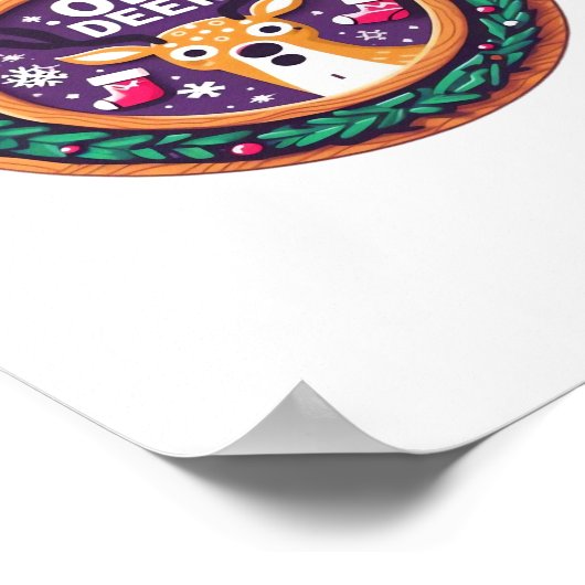 Oh Deer Christmas Festive Holiday Design  ポスター (角)