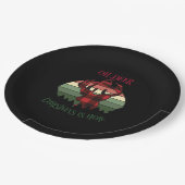 Oh Deer Christmas Is Here Joyful Aesthetic  ペーパープレート (アングル)