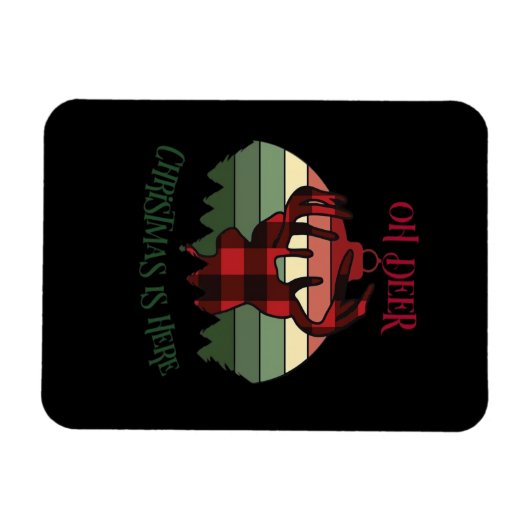 Oh Deer Christmas Is Here Joyful Aesthetic  マグネット (横)