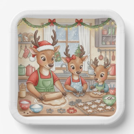 Oh Deer, Christmas Is Here! Paper Plates ペーパープレート (正面)