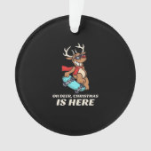 Oh Deer Christmas Is Here Skateboarding Deer Graph オーナメント (正面)
