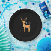 Oh Deer Christmas Light Pajama Cute Reindeer Holid ペーパープレート (パーティー)